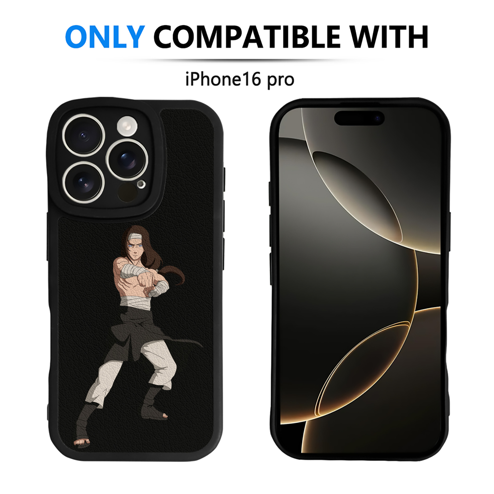 （画像用） NARUTO -ナルト- 日向ネジ Hyūga Neji 【iPhone 16シリーズ対応】シリコンスマホケース（レザー調） 材質：シリコン